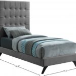 Elly Velvet Upholstered Twin Bed
