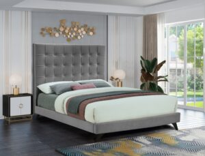 Elly Velvet Upholstered Bed