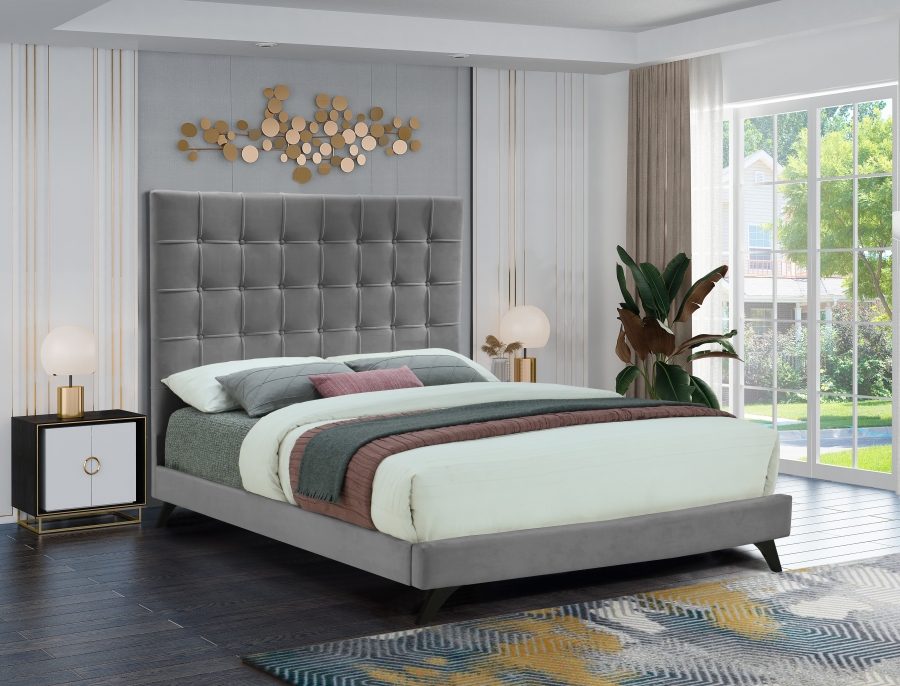 Elly Velvet Upholstered Bed