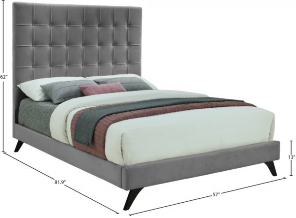 Elly Velvet Upholstered Bed