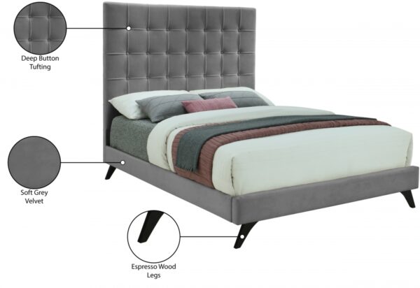 Elly Velvet Upholstered Bed