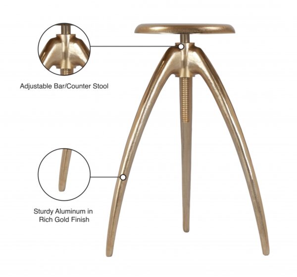 Clara Aluminum Adjustable Bar / Counter Stool