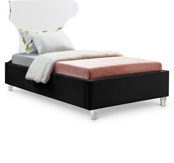 Ghost Velvet Upholstered Bed