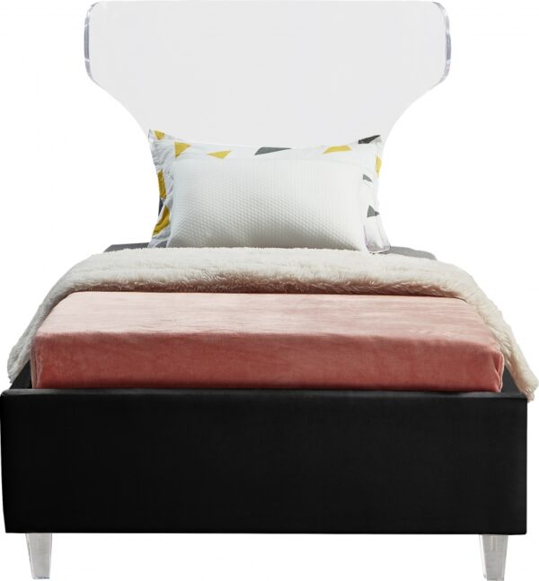 Ghost Velvet Upholstered Bed