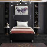 Ghost Velvet Upholstered Bed