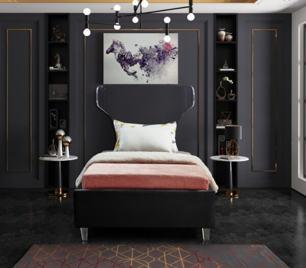 Ghost Velvet Upholstered Bed