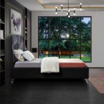 Ghost Velvet Upholstered Bed