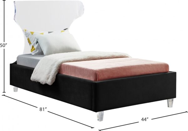 Ghost Velvet Upholstered Bed