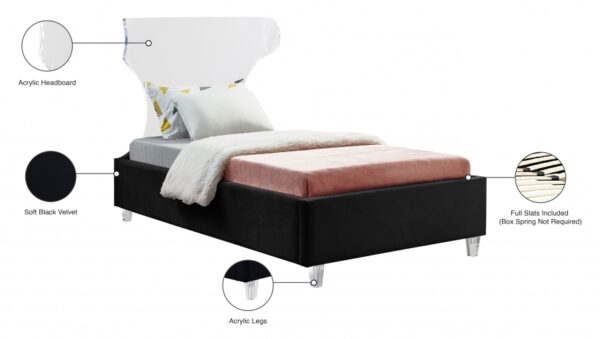 Ghost Velvet Upholstered Bed