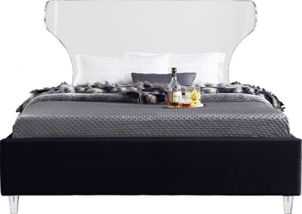 Ghost Velvet Upholstered Bed