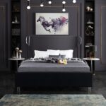 Ghost Velvet Upholstered Bed