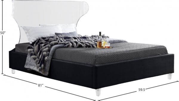 Ghost Velvet Upholstered Bed