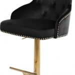 Claude Velvet Upholstered Adjustable Bar | Counter Stool