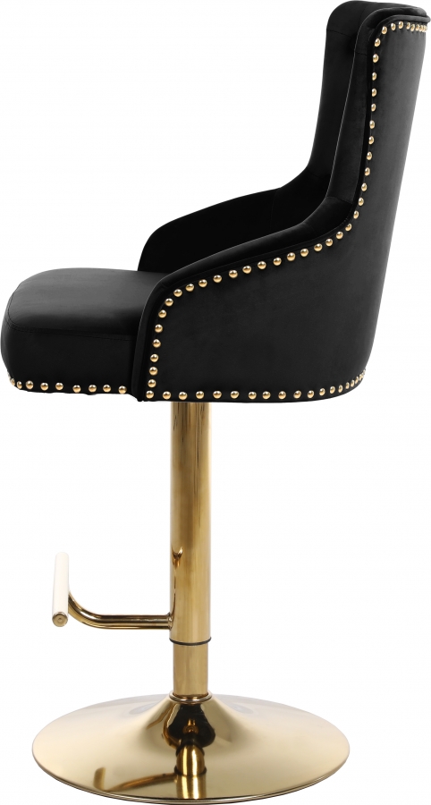 Claude Velvet Upholstered Adjustable Bar | Counter Stool