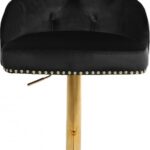 Claude Velvet Upholstered Adjustable Bar | Counter Stool