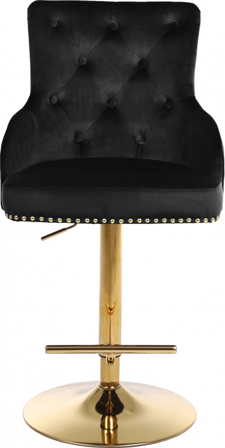 Claude Velvet Upholstered Adjustable Bar | Counter Stool