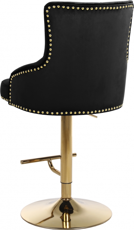 Claude Velvet Upholstered Adjustable Bar | Counter Stool