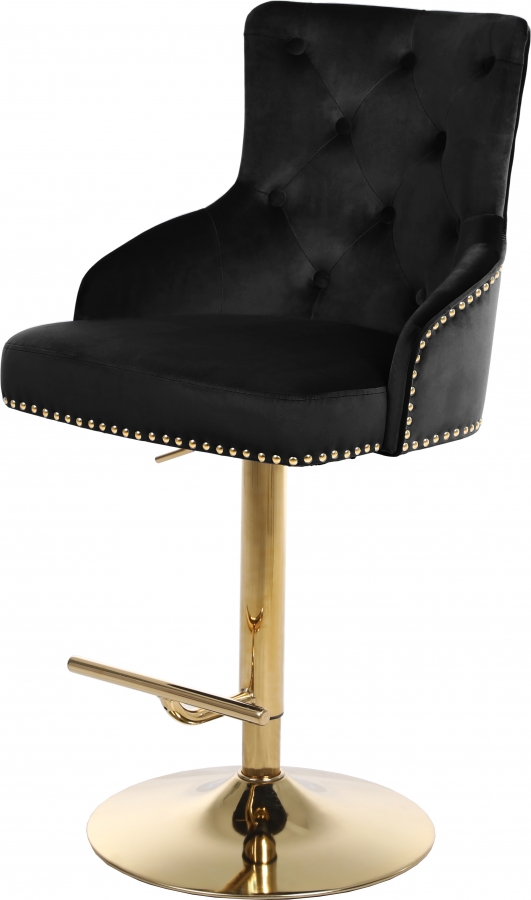 Claude Velvet Upholstered Adjustable Bar | Counter Stool