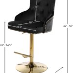 Claude Velvet Upholstered Adjustable Bar | Counter Stool