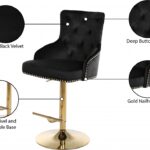 Claude Velvet Upholstered Adjustable Bar | Counter Stool