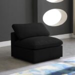 Plush Velvet Upholstered Standard Comfort Modular Armless Chair