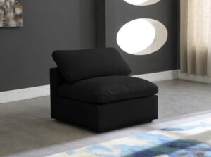 Plush Velvet Upholstered Standard Comfort Modular Armless Chair