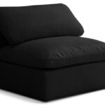 Plush Velvet Upholstered Standard Comfort Modular Armless Chair