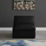 Plush Velvet Upholstered Standard Comfort Modular Armless Chair