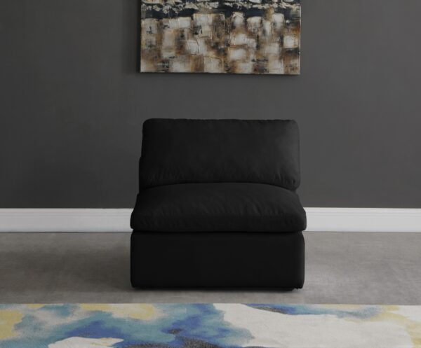 Plush Velvet Upholstered Standard Comfort Modular Armless Chair