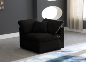Plush Velvet Upholstered Standard Comfort Modular Corner Chair