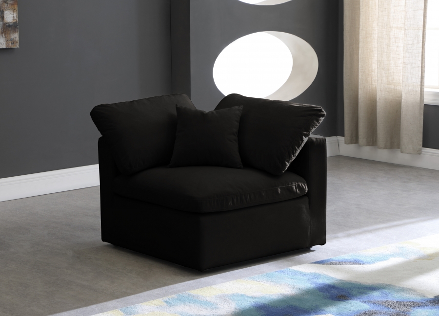 Plush Velvet Upholstered Standard Comfort Modular Corner Chair