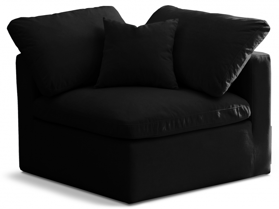 Plush Velvet Upholstered Standard Comfort Modular Corner Chair