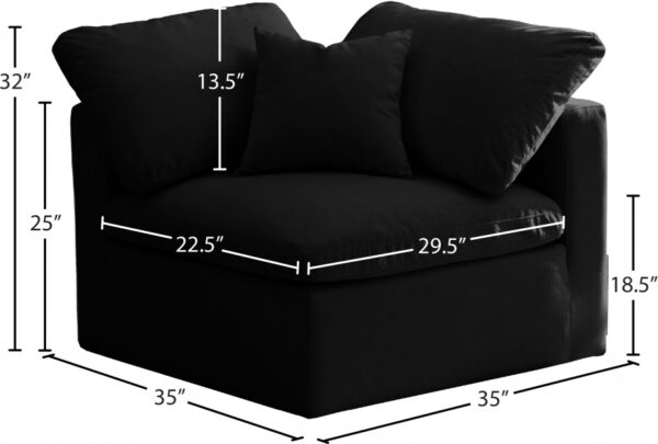 Plush Velvet Upholstered Standard Comfort Modular Corner Chair
