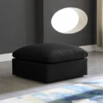 Plush Velvet Upholstered Standard Comfort Modular Ottoman