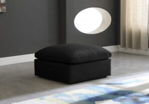 Plush Velvet Upholstered Standard Comfort Modular Ottoman