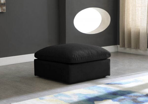 Plush Velvet Upholstered Standard Comfort Modular Ottoman