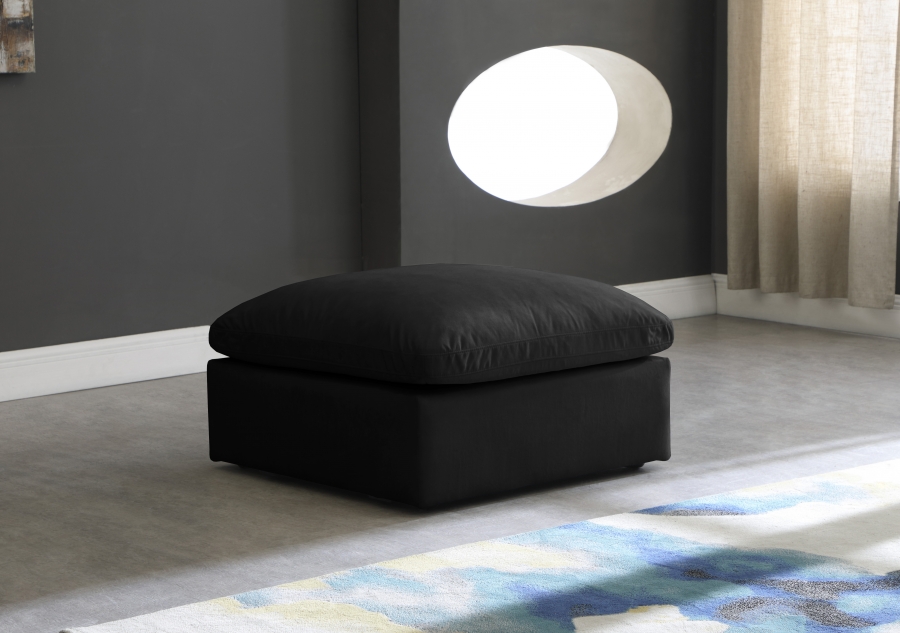 Plush Velvet Upholstered Standard Comfort Modular Ottoman