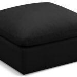 Plush Velvet Upholstered Standard Comfort Modular Ottoman