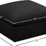 Plush Velvet Upholstered Standard Comfort Modular Ottoman