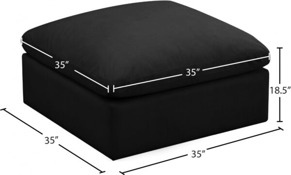 Plush Velvet Upholstered Standard Comfort Modular Ottoman