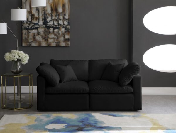 Plush 70" Velvet Upholstered Standard Comfort 2pc. Modular Loveseat