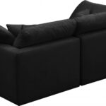 Plush 70" Velvet Upholstered Standard Comfort 2pc. Modular Loveseat