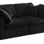 Plush 70" Velvet Upholstered Standard Comfort 2pc. Modular Loveseat