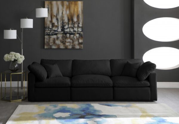 Plush 105" Velvet Upholstered Standard Comfort 3pc. Modular Sofa