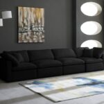 Plush 140" Velvet Upholstered Standard Comfort 4pc. Modular Sofa