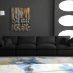 Plush 140" Velvet Upholstered Standard Comfort 4pc. Modular Sofa