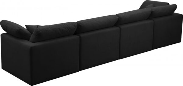 Plush 140" Velvet Upholstered Standard Comfort 4pc. Modular Sofa