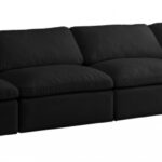 Plush 140" Velvet Upholstered Standard Comfort 4pc. Modular Sofa