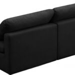 Plush 70" Velvet Upholstered Standard Comfort 2pc. Armless Modular Loveseat