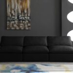 Plush 105" Velvet Upholstered Standard Comfort 3pc. Armless Modular Sofa